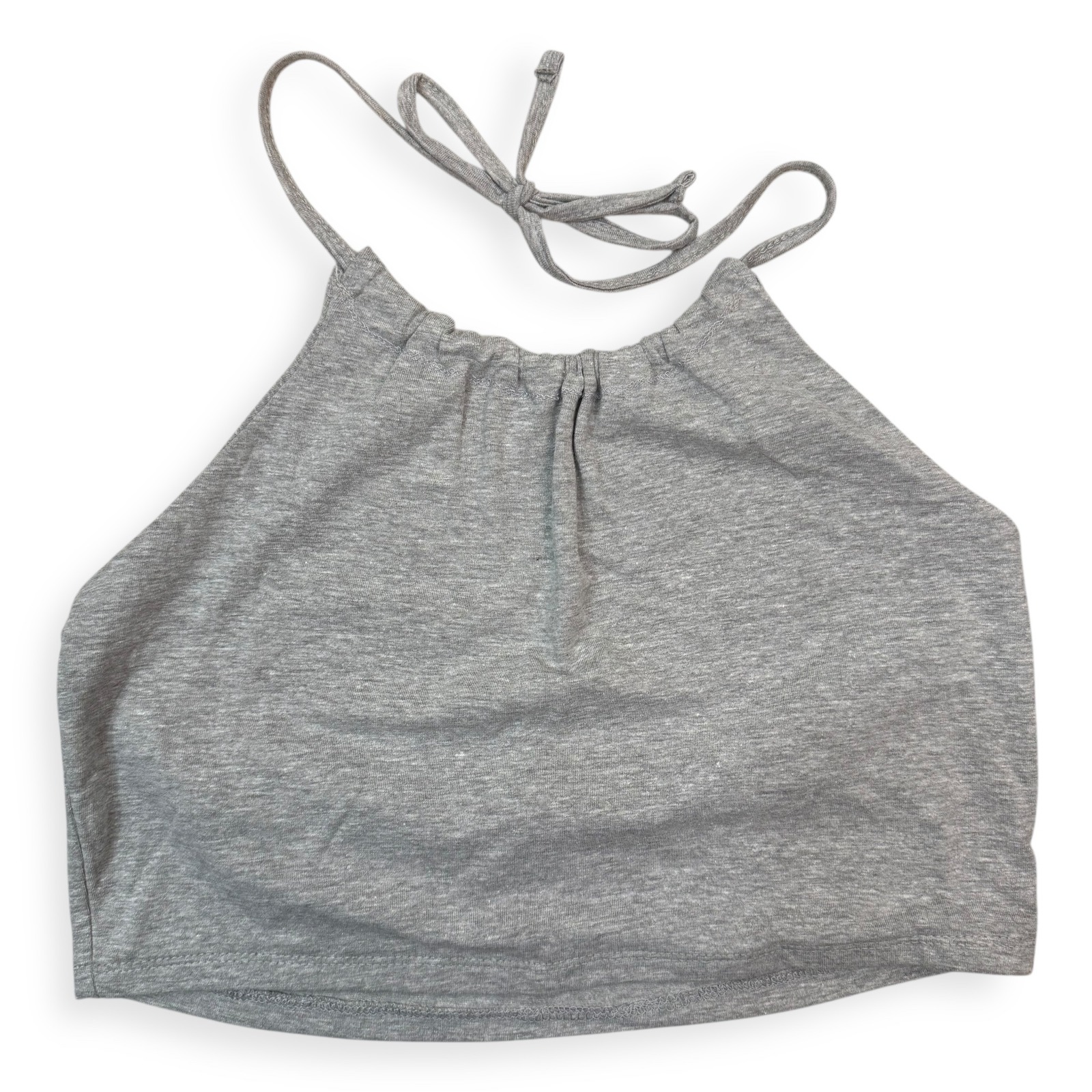 Urban Rebel Grey Halter Tie Neck Cropped Tank Large